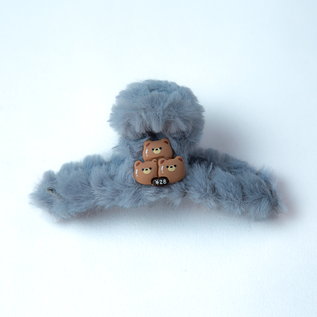 Big Fluffy Bear Hair Clip