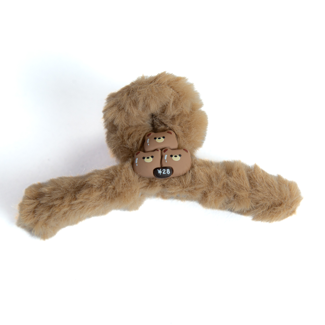 Big Fluffy Bear Hair Clip