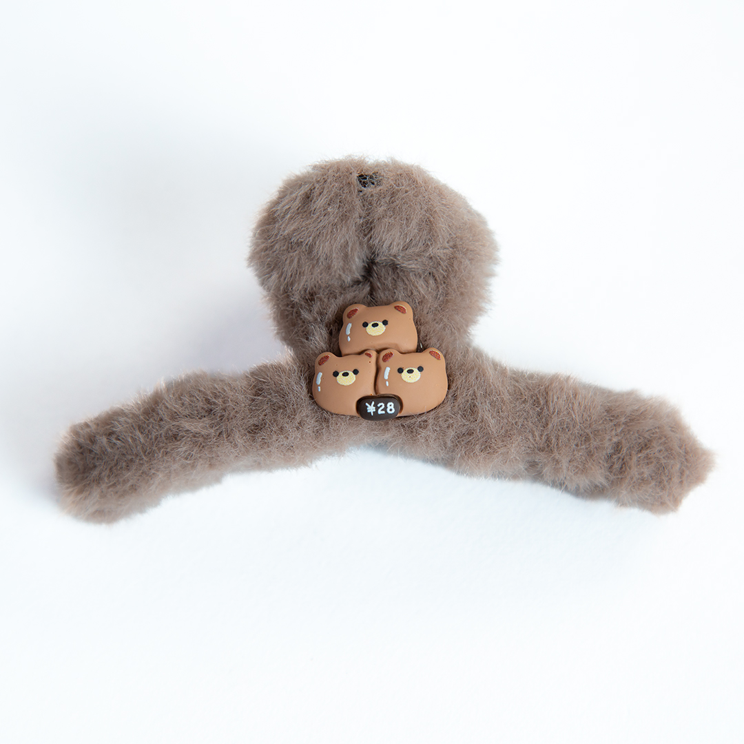 Big Fluffy Bear Hair Clip