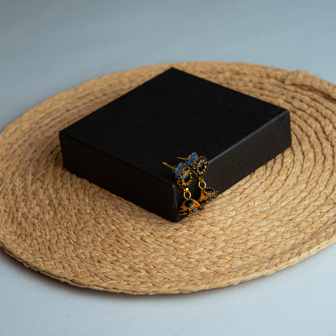 Gold Glitter Jhumka Earring