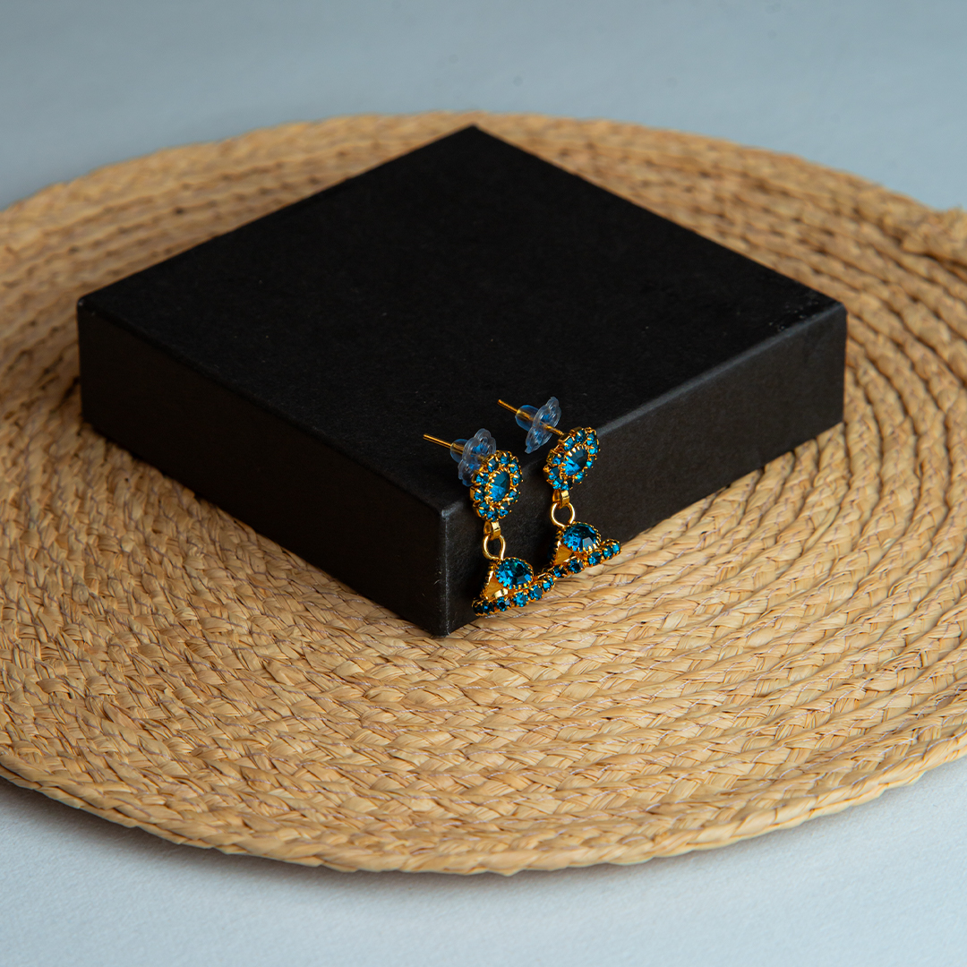 Gold Glitter Jhumka Earring