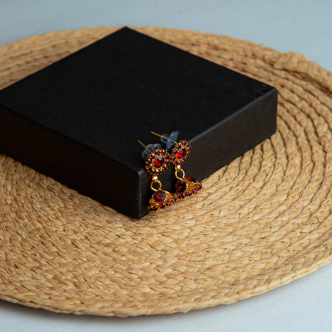 Gold Glitter Jhumka Earring