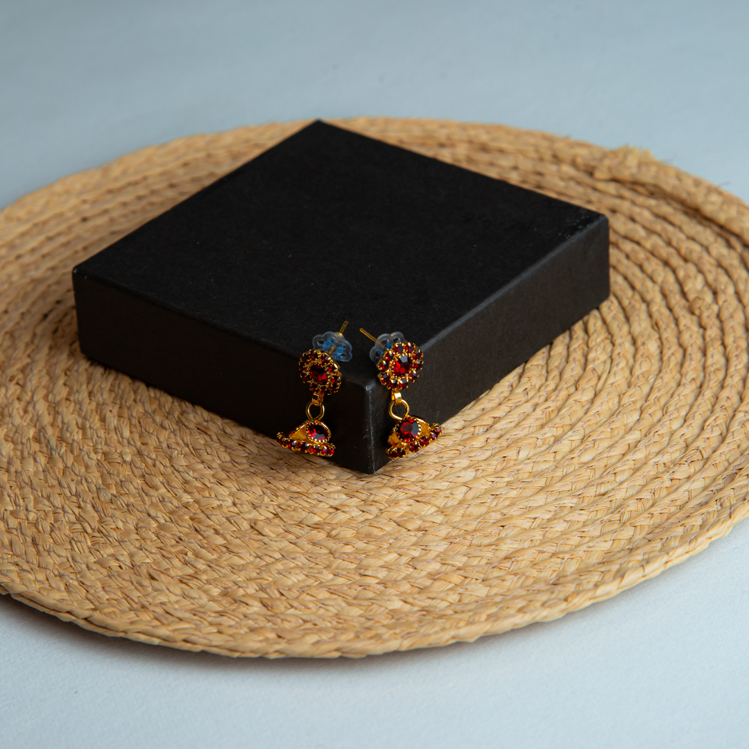 Gold Glitter Jhumka Earring