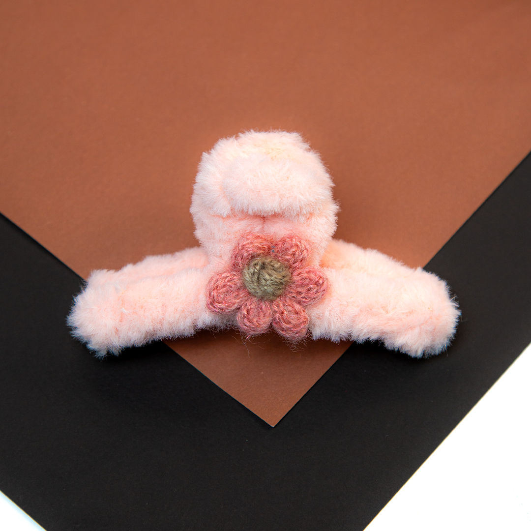 Fluffy Flower Big Hair Clip