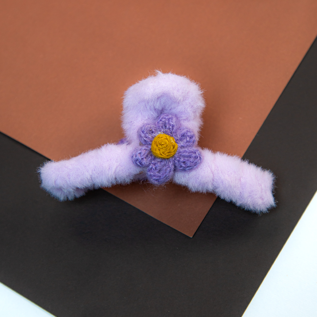 Fluffy Flower Big Hair Clip