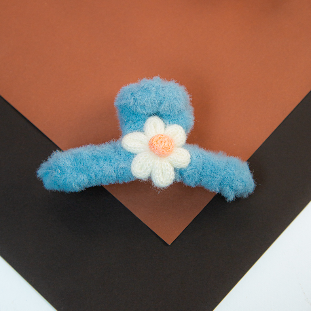 Fluffy Flower Big Hair Clip