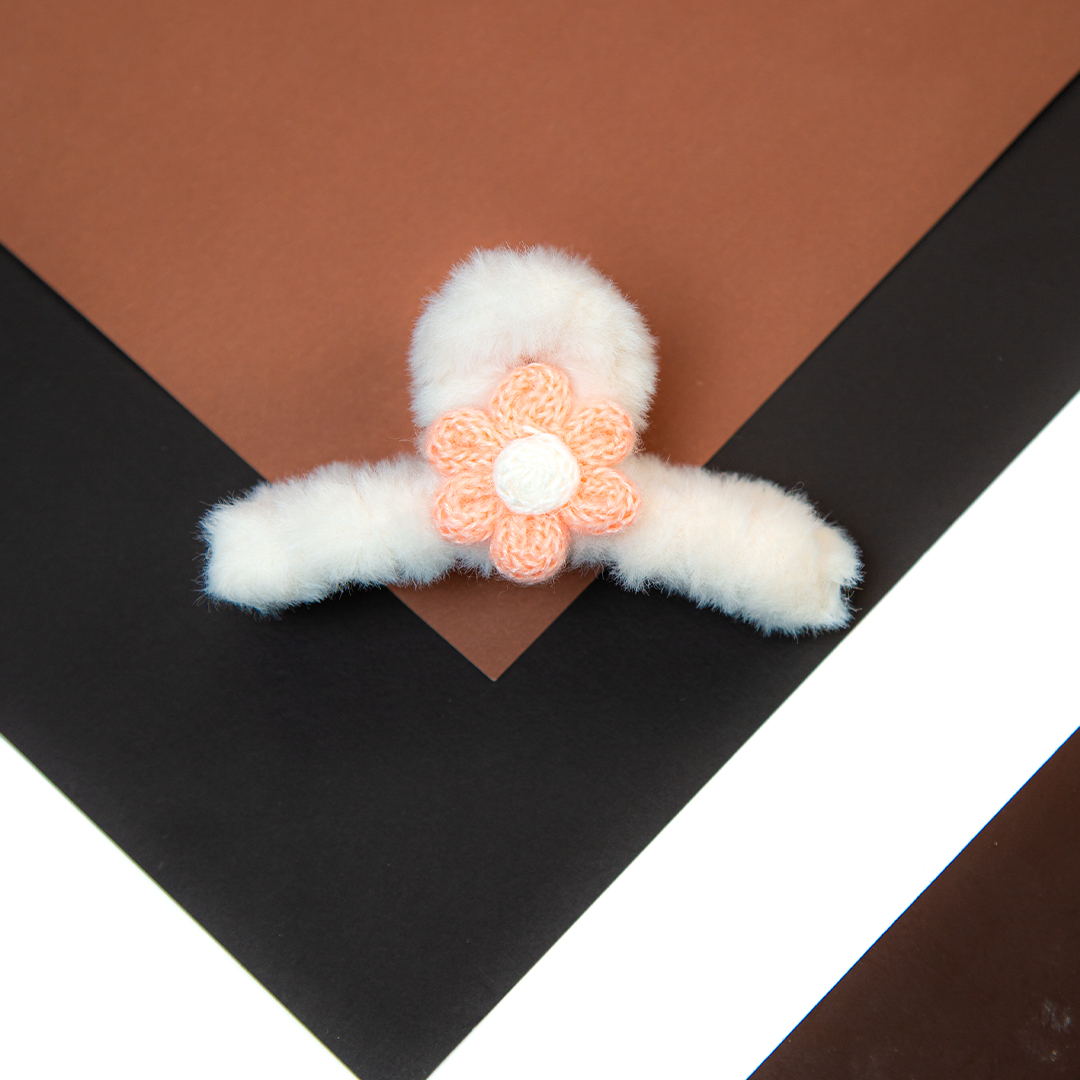 Fluffy Flower Big Hair Clip