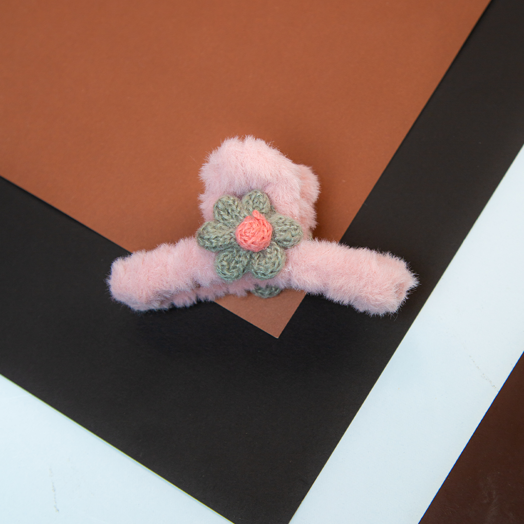 Fluffy Flower Big Hair Clip