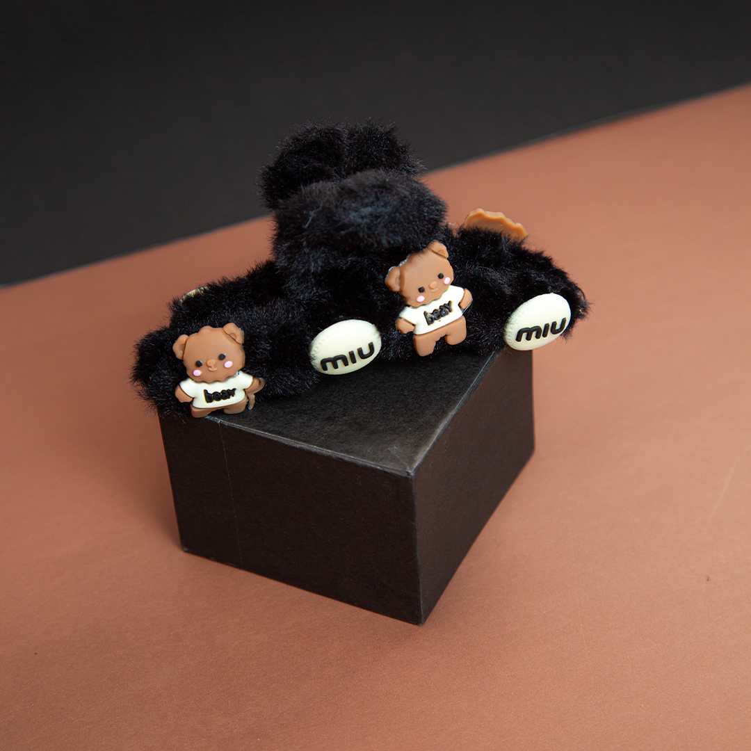 Bear Fluffy Hair Clip