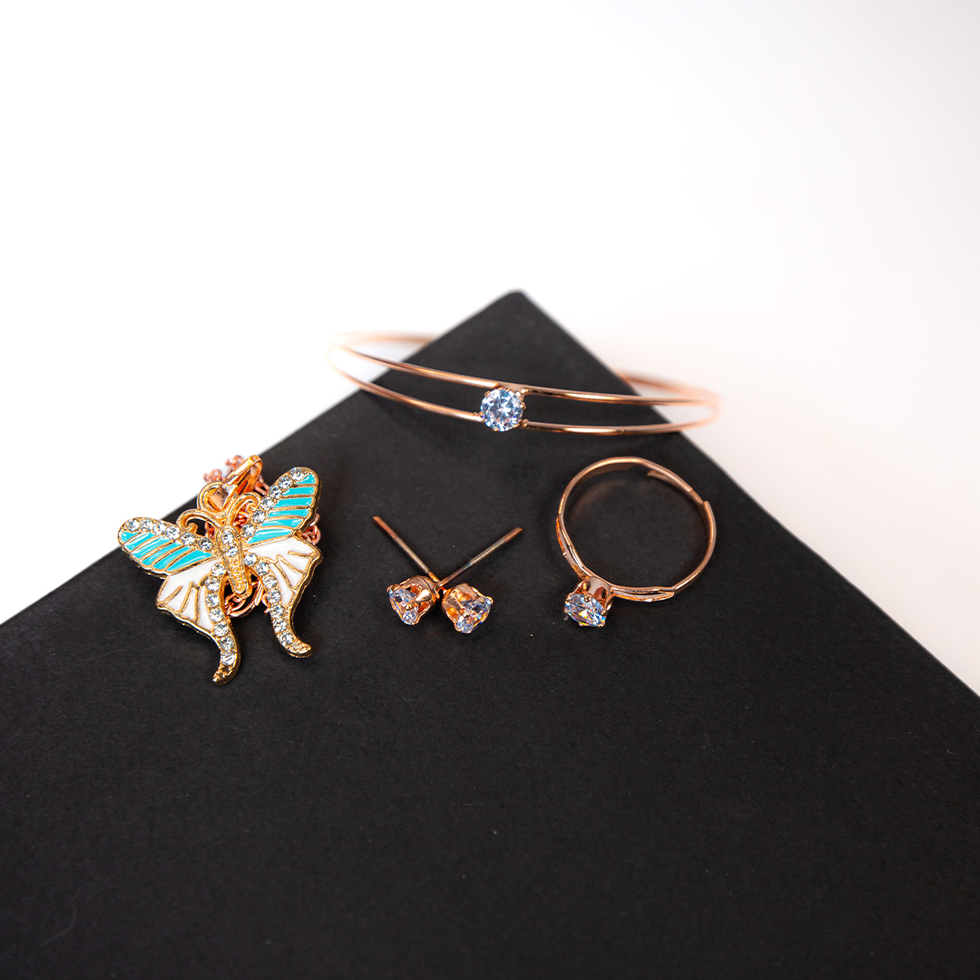 Gold Butterfly Jwellery Set