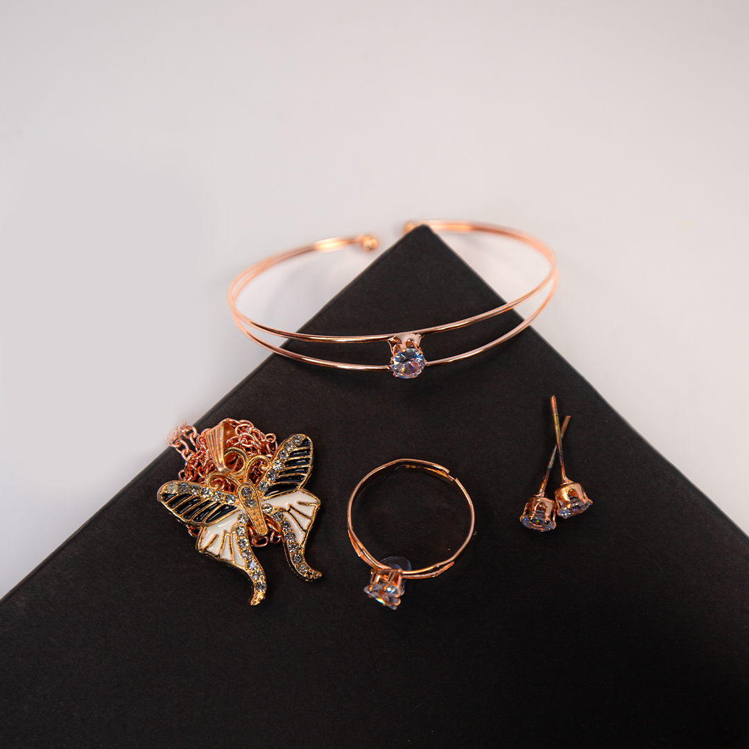 Gold Butterfly Jwellery Set