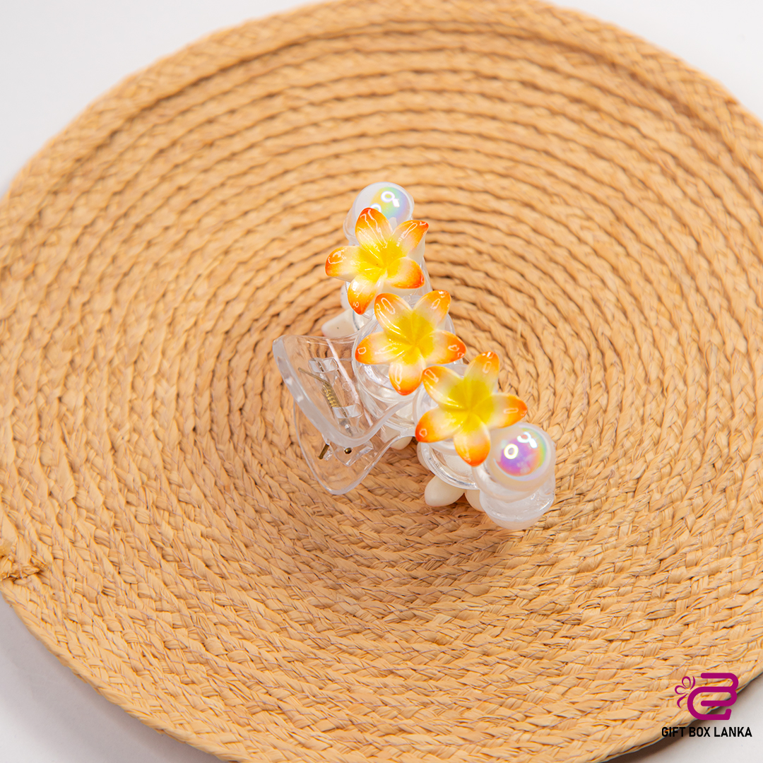 Flower and Pearl Hair Clips  (D- 837)