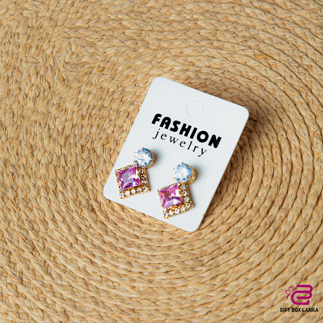 Silver Stone Earrings (D- 76)