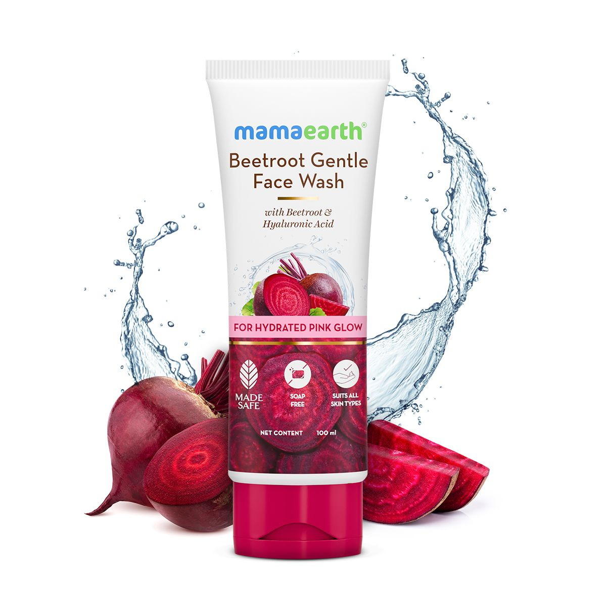 Mamaearth Beetroot Gentle Face Wash With Beetroot & Hyaluronic Acid – 100 ml