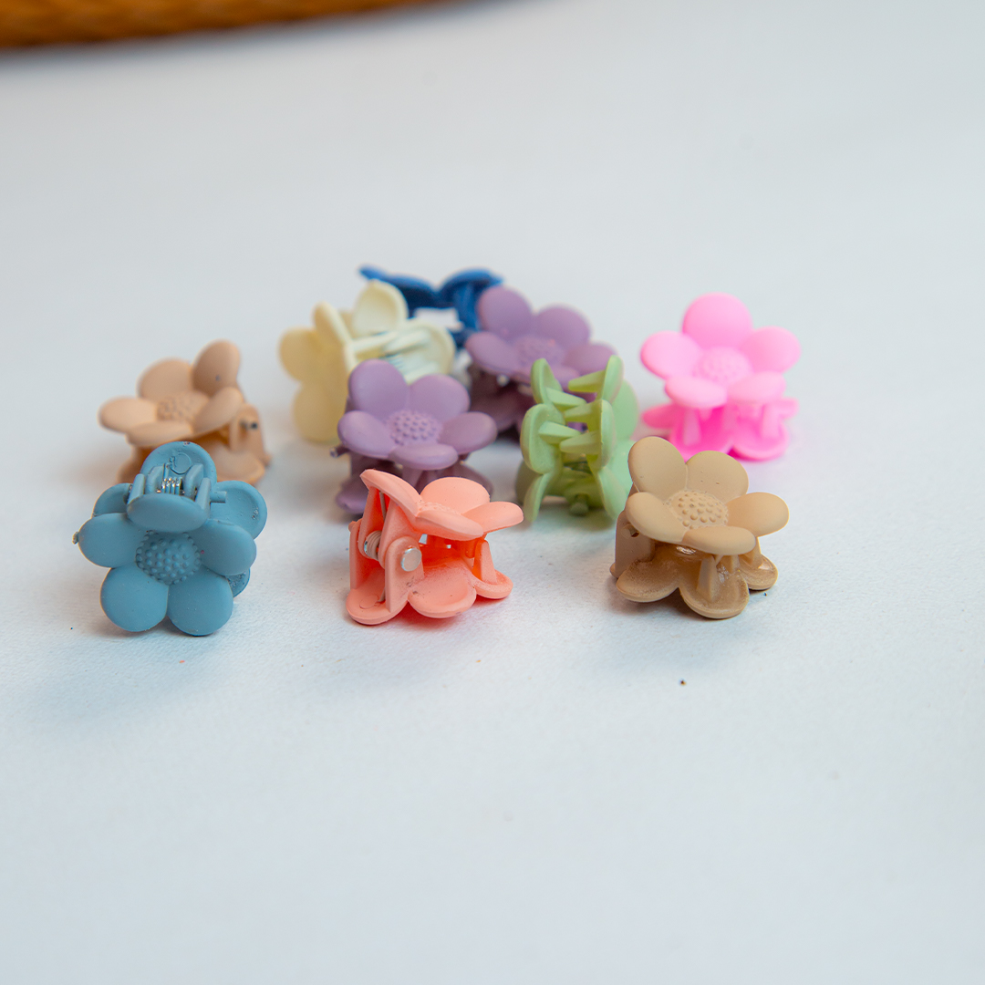 Multicolor 10pcs Flower HairClip Set ( D- 930)