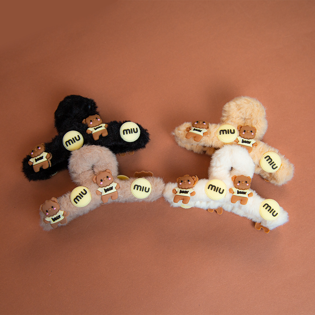 Bear Fluffy Hair Clip
