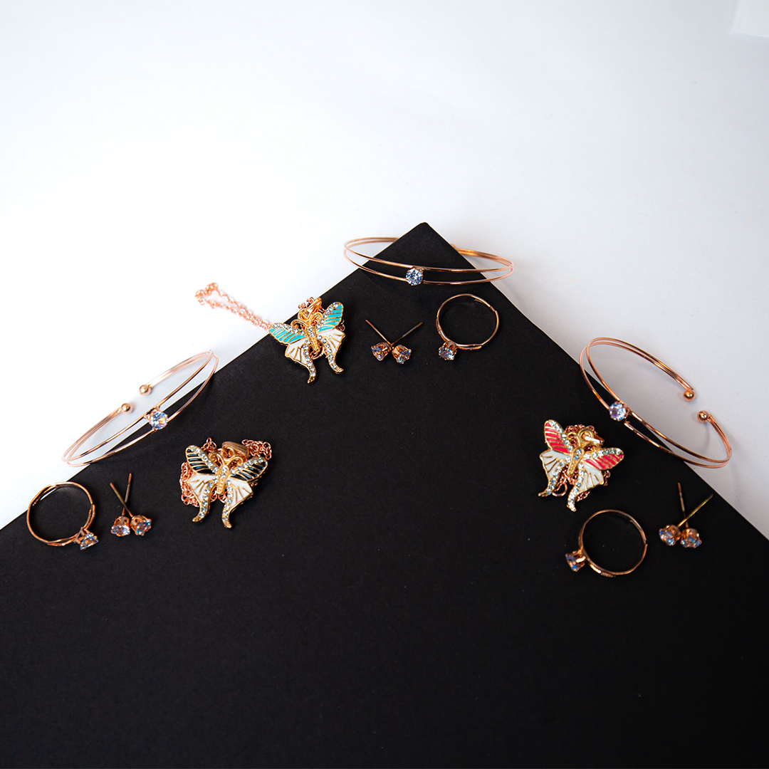 Gold Butterfly Jwellery Set