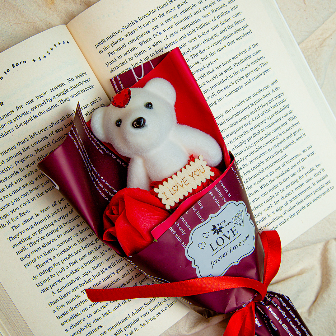 Love You Bear Flower Bouquets (D- 1124)