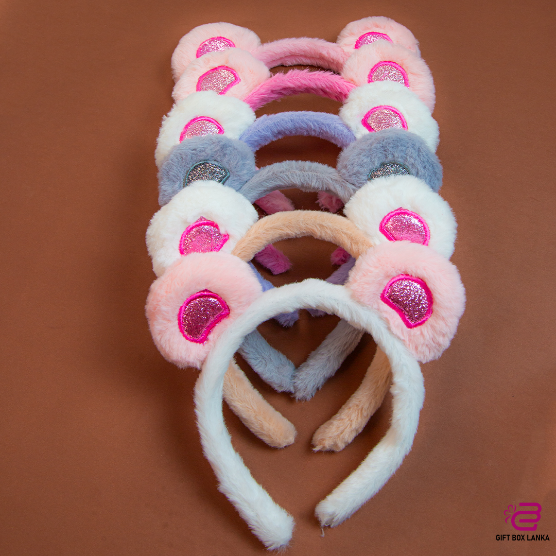 Bear Ear Cute Fluffy Hair Bands  (D- 1106)
