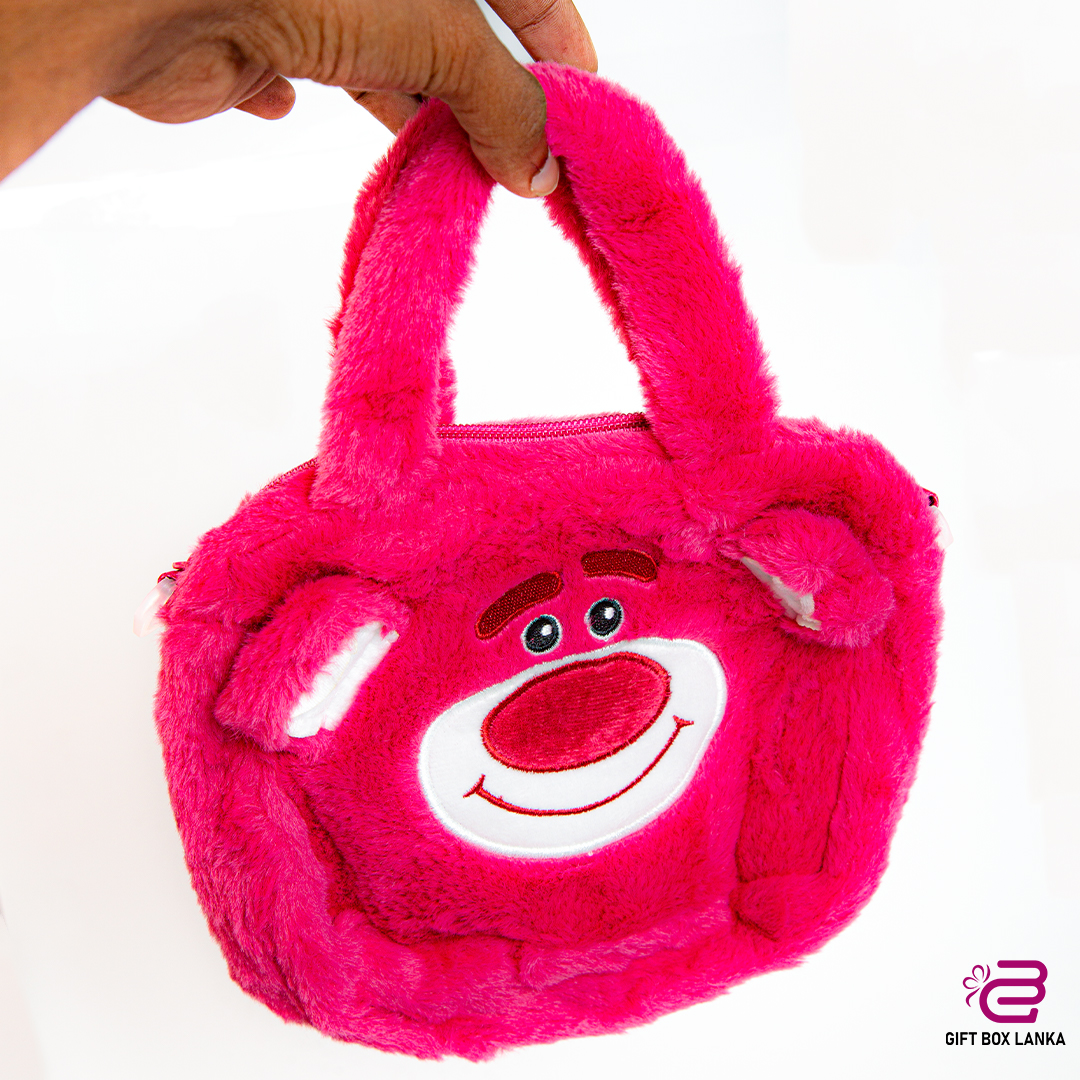 Pink Bear Fluffy Sidebag (D- 971)