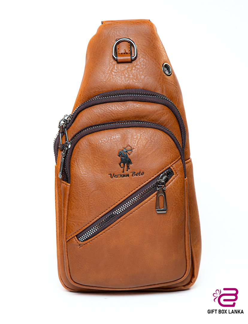 Men Brown Leather Cross Body Bag (D- 1119)