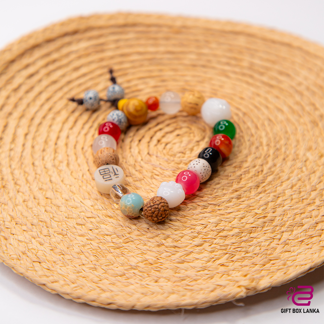 Men Multicolor Stone Bead Bracelet (D- 1074)