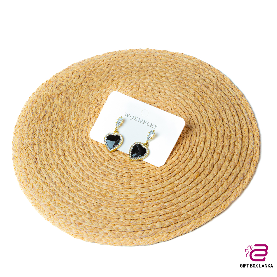 Black Heart Earrings (D- 91)