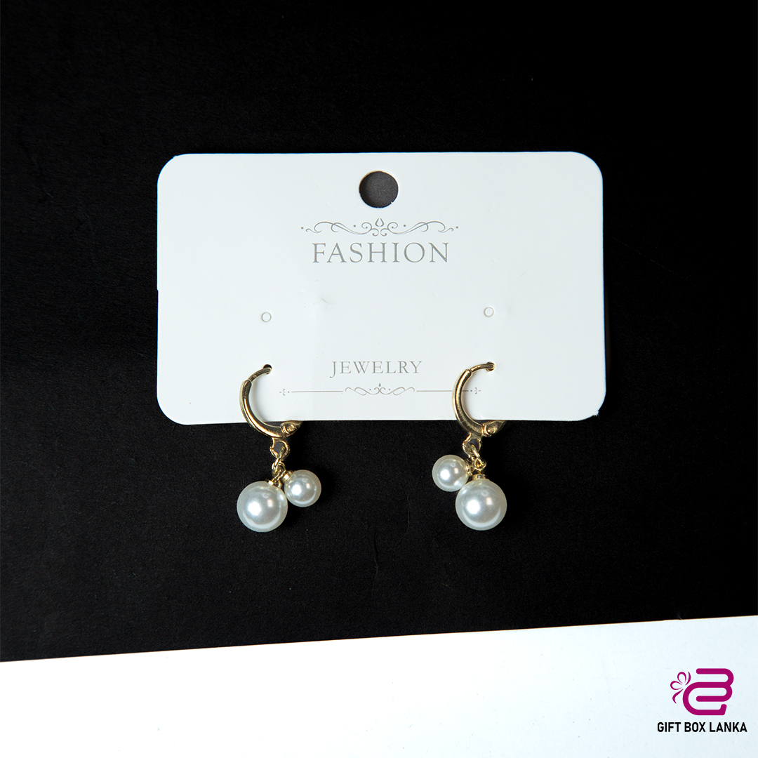 Gold Pearl Tussle Earrings (D- 79)