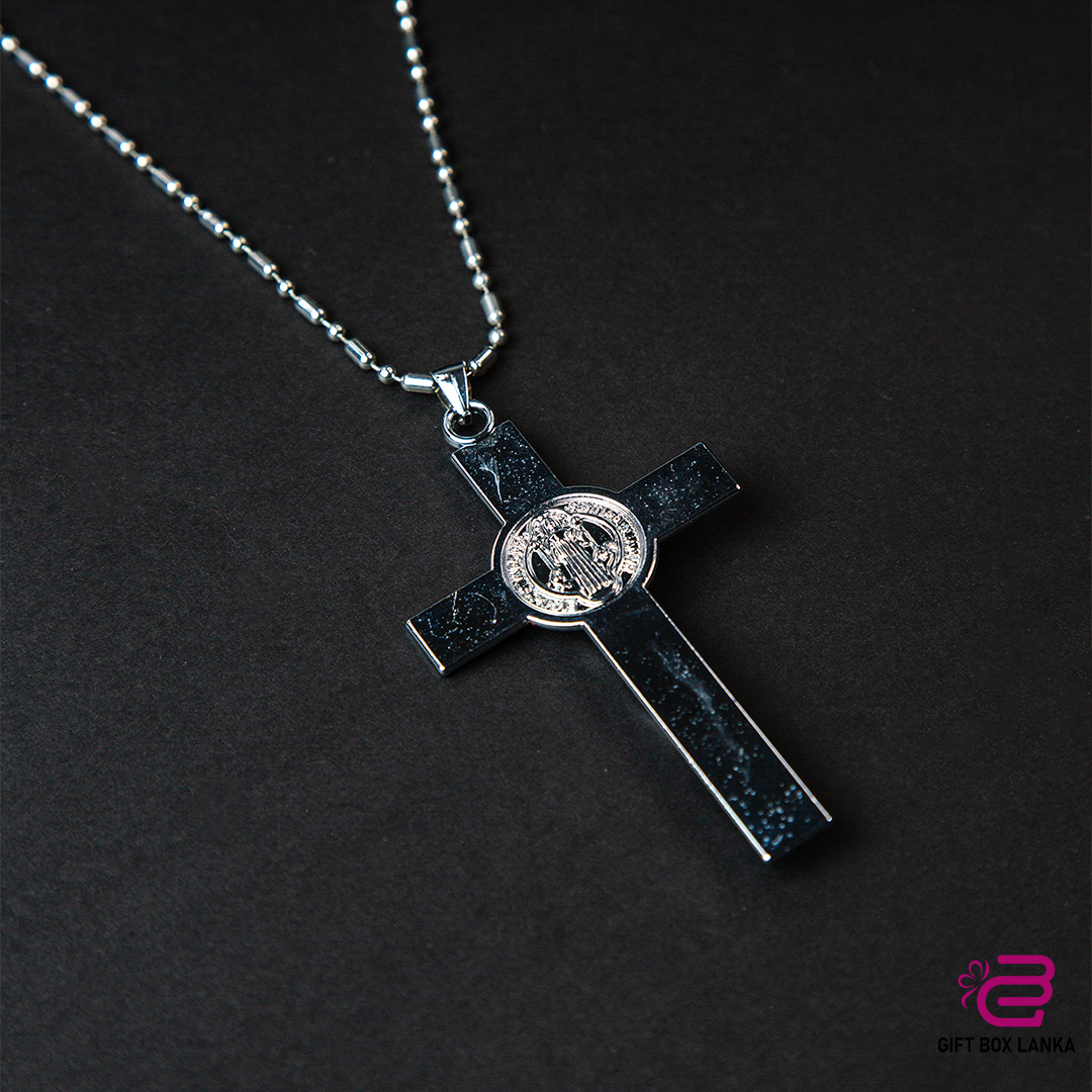 Big Cross Silver Necklace (D- 397)