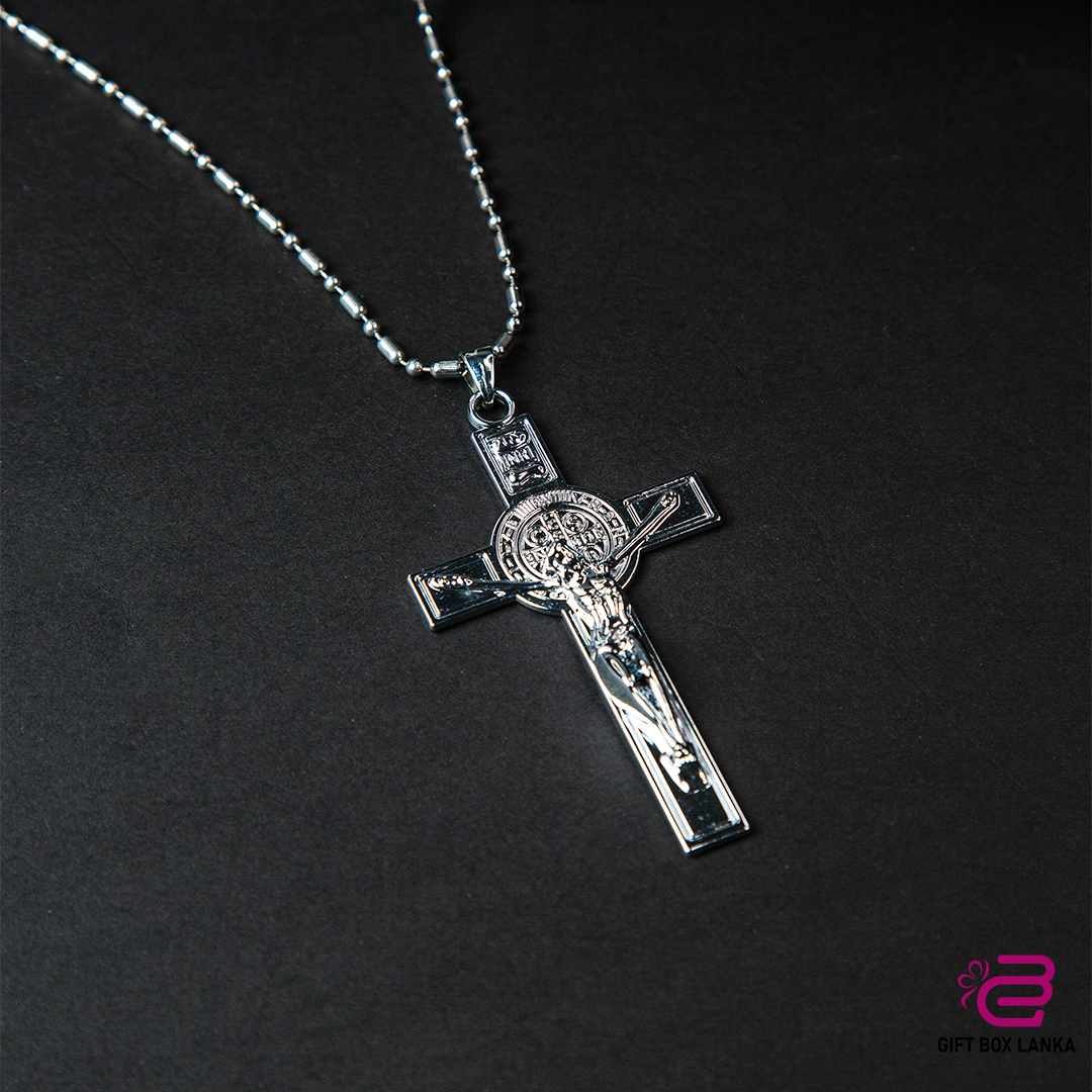 Big Cross Silver Necklace (D- 397)