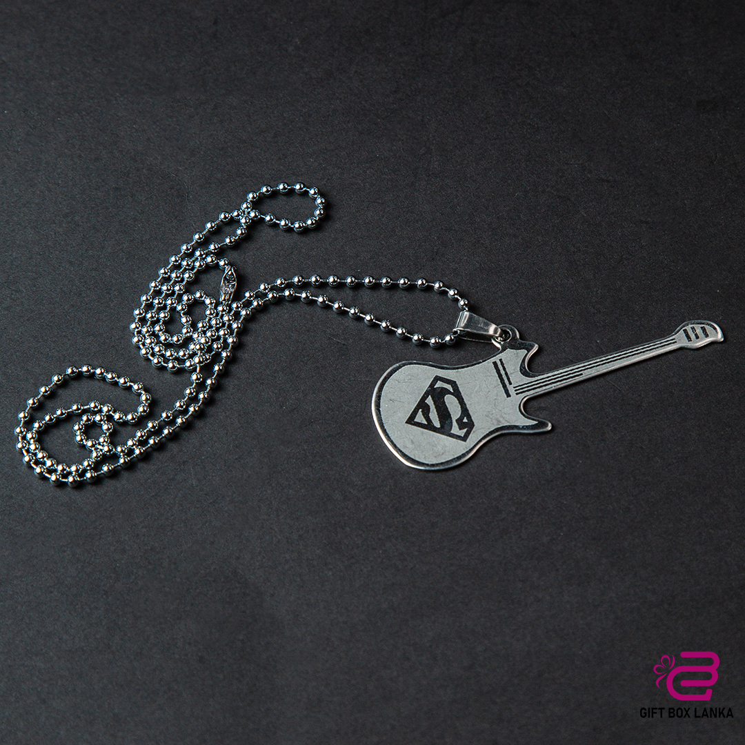 Silver Guitar Necklace (D- 388)