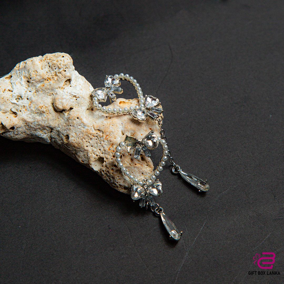 Heart Stone Silver Earrings (D- 99)