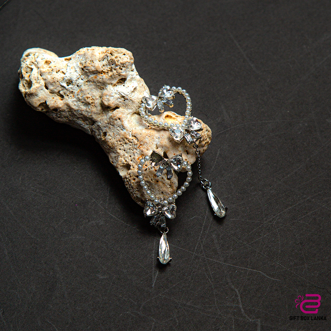 Heart Stone Silver Earrings (D- 99)