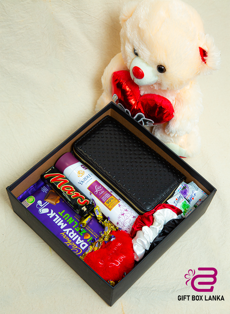 Gift Box With a Cute Teddy Bear