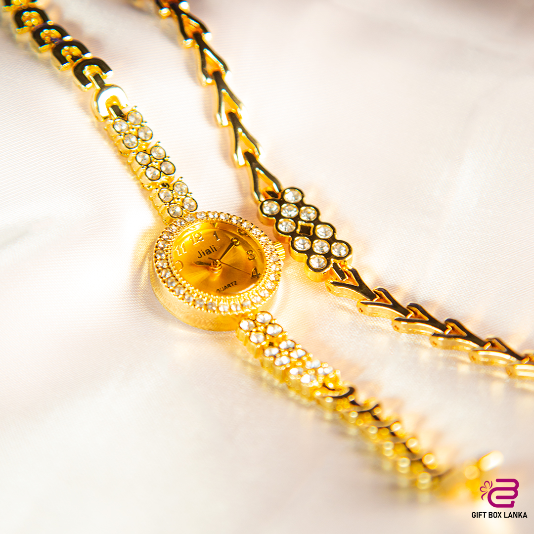 Jiali Gold Ladies' Watch with Bracelet (D- 1263)