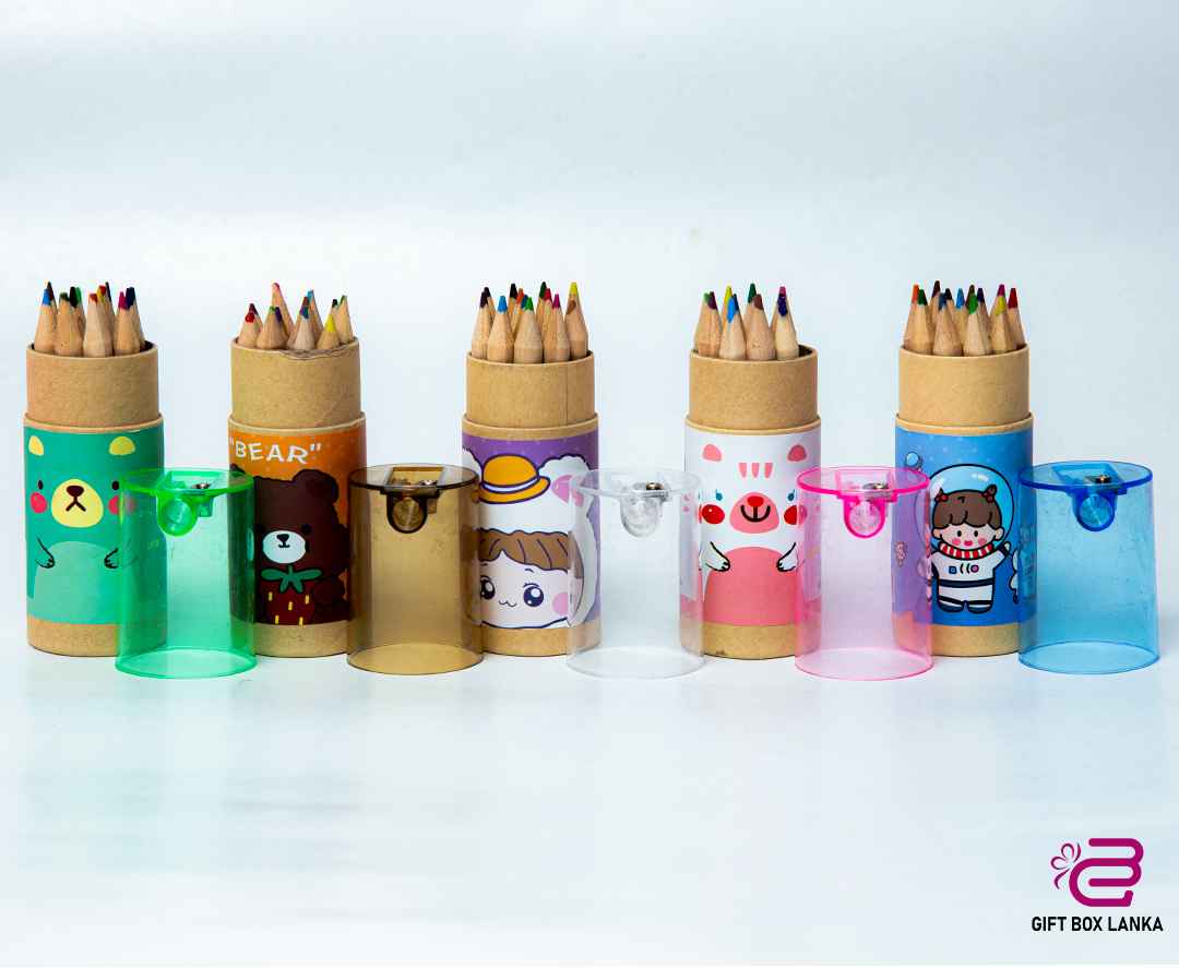 12 Color Pencil Set with a Pencil Sharpener (D- 1275)