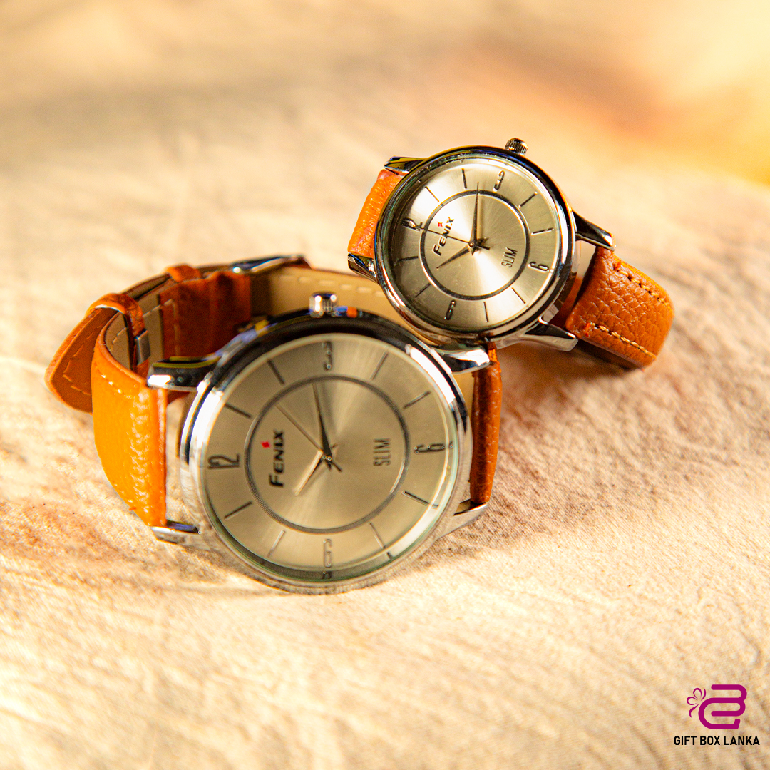 Leather Strap Couple Watches (D- 1252-4)